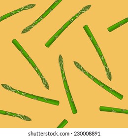 Vector cartoon hand draw asparagus seamless pattern 