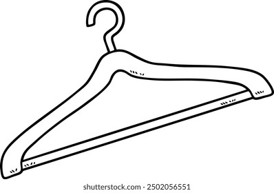 Vector Cartoon Hand Drawn Clothe Hanger Line Art