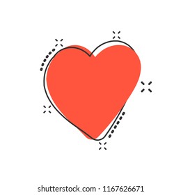 Vector cartoon hand drawn heart icon in comic style. Love sketch doodle heart illustration pictogram. Handdrawn valentine business splash effect concept.