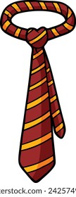 Vector de dibujos animados dibujado a mano corbata de rayas de oro granate