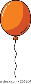 Globo naranja dibujado a mano de dibujos animados de Vector