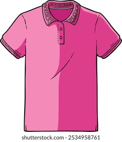 Polo rosa dibujado a mano de dibujos animados de Vector