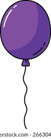 Globo púrpura dibujado a mano de dibujos animados de Vector