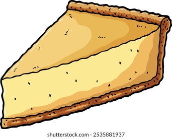 Fatia desenhada à mão do desenho do desenho do vetor de Cheesecake
