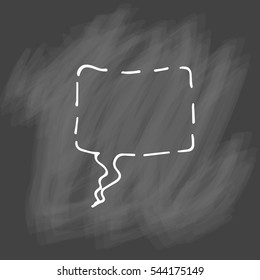 Vector cartoon hand drawn speech and thought communication bubble. Isolated. outline. doodle. Chalk