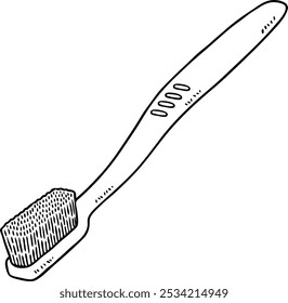 Desenho Animado De Vetor Desenhado À Mão Escova De Dentes Arte De Linha