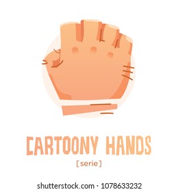 Vector cartoon hand icon illustration of palm fingers gestures numbers