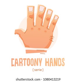 Vector cartoon hand icon illustration of palm fingers gestures