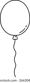 Arte de línea de globo ilustrado a mano de dibujos animados de Vector