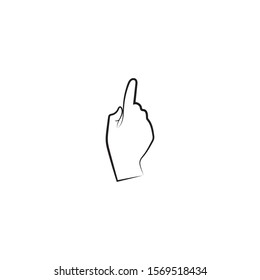 Vector Cartoon Hand Sign. Comics Clip art