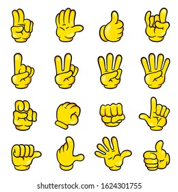 Vector Cartoon Hand Sign. Comics Clip art