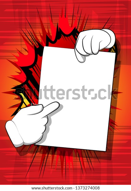 Vector Cartoon Hands Holding Paper Pointing Stock Vector (Royalty Free ...