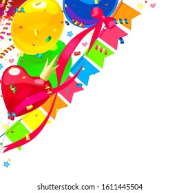 vector cartoon Happy birthday party corner pattern