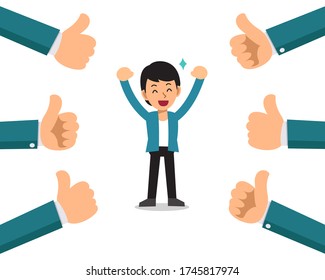 185 Employee With Many Thumbs Up Hands Of Businessmen Images, Stock ...