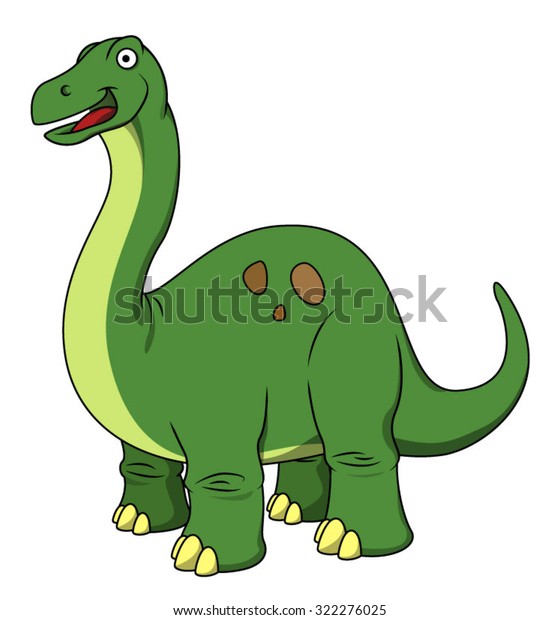 Hakuun Vector Cartoon Happy Dinosaur Brontosaurus Liittyva Vektorikuva Rojaltivapaa 322276025