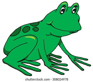 Vector cartoon of a happy frog