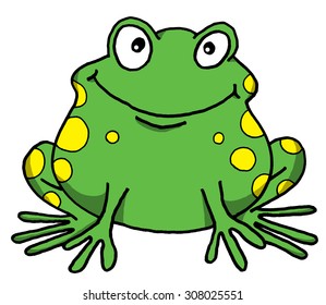 Vector cartoon of a happy frog