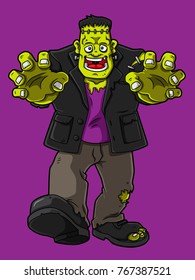 Vector Cartoon Happy Zombie
