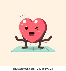Personaje de caricatura vectorial haciendo ejercicio en alfombras de yoga para diseño.