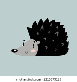 Vector cartoon hedgehog. Forest animal. cute hedgehog