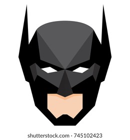 Vector Cartoon Hero Head Isolated On White Background