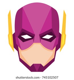 Vector Cartoon Hero Head Isolated On White Background