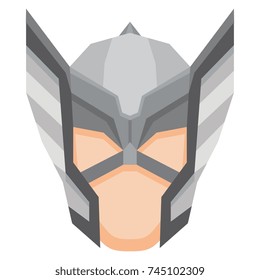 Vector Cartoon Hero Mask Isolated On White Background