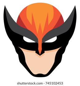 Vector Cartoon Hero Mask Isolated On White Background