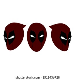 Vector Cartoon Hero Masks Isolated On White Background