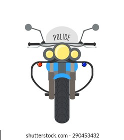 Vector Cartoon Highway Police Motorcycle.