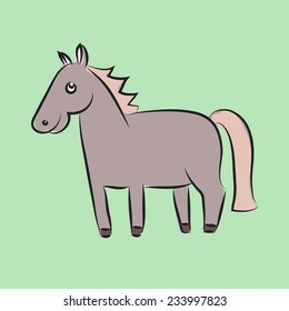 Vector cartoon horse