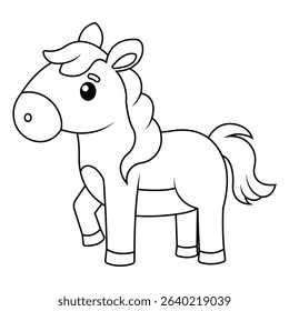 vector cartoon horse isolated on white background
