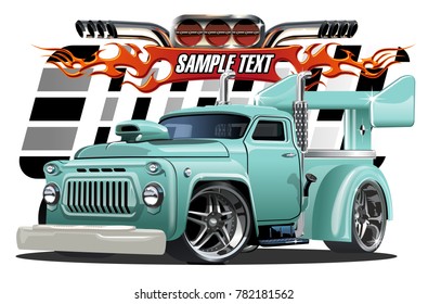 Vector cartoon hotrod. Available EPS-10 separated by groups and layers with transparency effects for one-click repaint