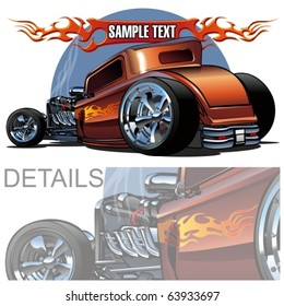 Vector cartoon hot-rod. More vector cartoon cars see in my portfolio.