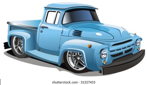 Vector Cartoon Hotrod Truck