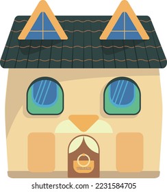 Vector cartoon house. House from a fairy tale.