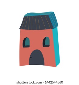 Vector cartoon house on a white background.