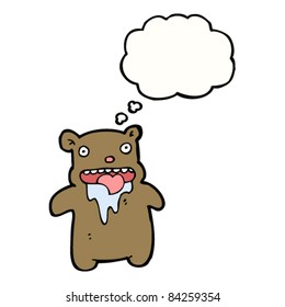 vector cartoon of hungry bear drooling
