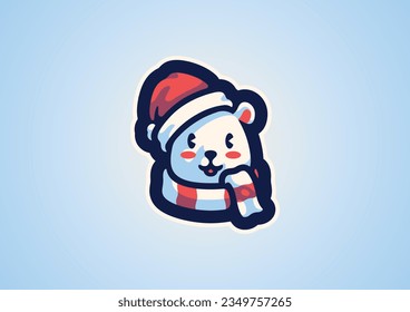 Vector Cartoon Ice Bear Mascot Logo Template