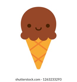 Vector Cartoon Ice Cream Icon Isolated On White Background
