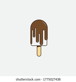 Vector Cartoon Ice Cream on White Background