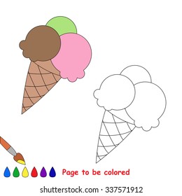 Vector cartoon ice-cream to be colored. 