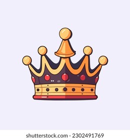 Vector cartoon icon illustration of a king's crown, in a flat style for heroic awards, a luxurious accessory for the kingdom