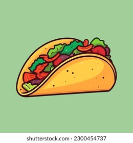 Vektorcartoon-Symbol-Illustration einer Taco, mit einem flachen Design für Lebensmittel