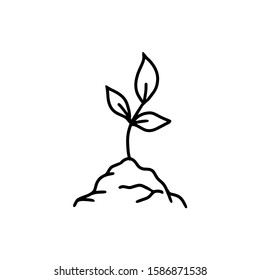 Vector cartoon icons for ecology. Symbols of nature protection. Conservation of the earth from pollution by garbage.
