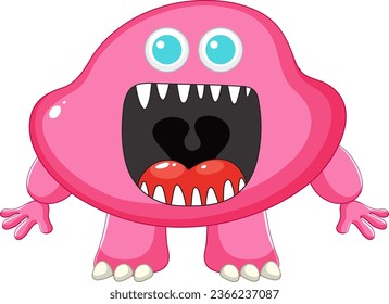 A vector cartoon illustration of an alien monster with an open mouth