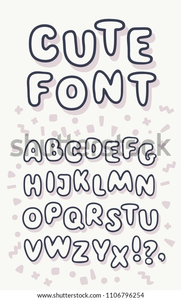 Vector Cartoon Illustration Alphabet Doodle Bubble Stock Vector Royalty Free 1106796254