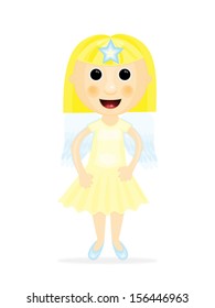 Vector cartoon illustration of an angel.