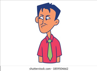 Vector cartoon illustration of an annoying man. Isolated on white background.