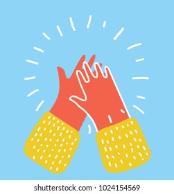 Vector cartoon illustration of Applause human hands icon. Colorful graphic in modern style.